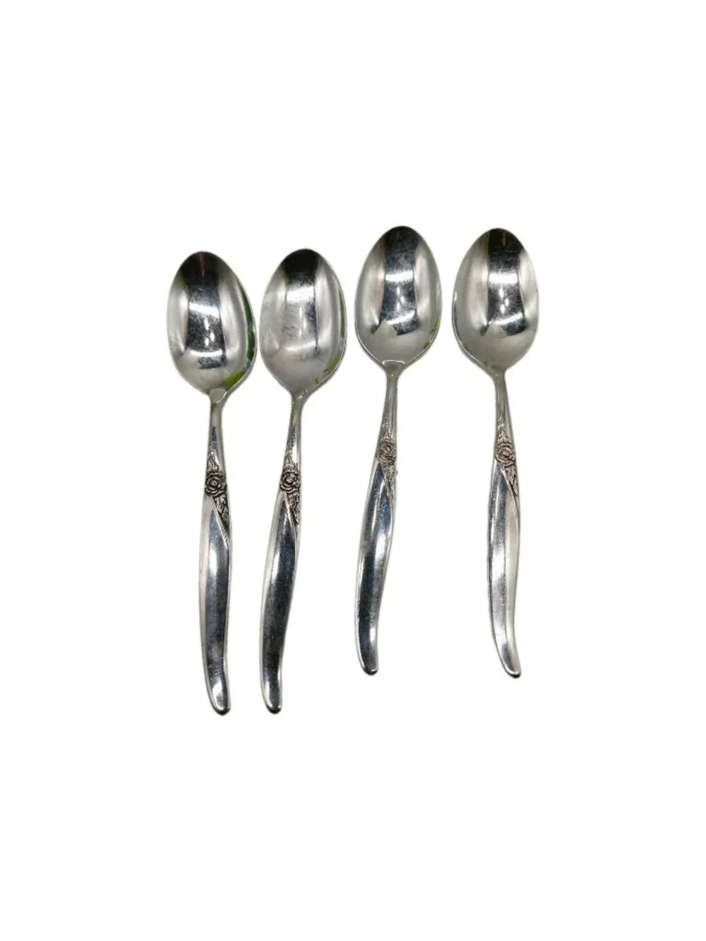 Wm. A. Rogers Premier Stainless Oneida Oval Soup Spoons La Rose Set Of 4